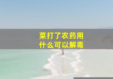 菜打了农药用什么可以解毒