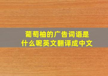 葡萄柚的广告词语是什么呢英文翻译成中文