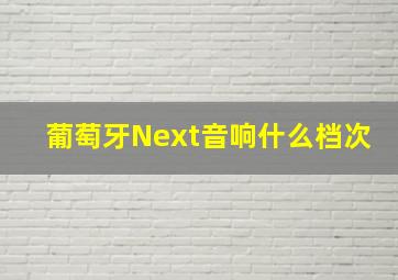 葡萄牙Next音响什么档次