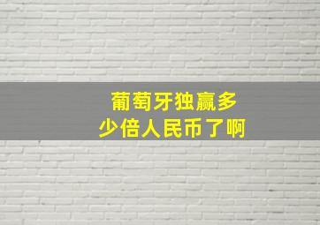 葡萄牙独赢多少倍人民币了啊