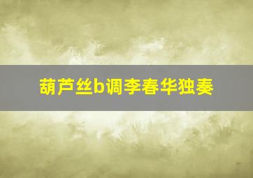 葫芦丝b调李春华独奏