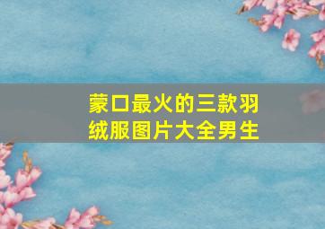 蒙口最火的三款羽绒服图片大全男生