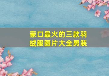 蒙口最火的三款羽绒服图片大全男装