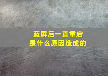 蓝屏后一直重启是什么原因造成的