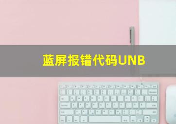 蓝屏报错代码UNB