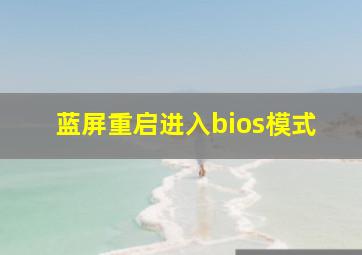 蓝屏重启进入bios模式