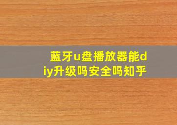 蓝牙u盘播放器能diy升级吗安全吗知乎