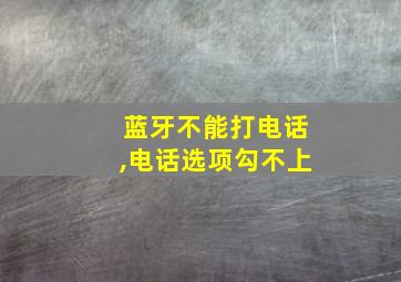 蓝牙不能打电话,电话选项勾不上