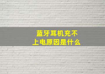 蓝牙耳机充不上电原因是什么