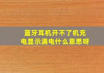 蓝牙耳机开不了机充电显示满电什么意思呀