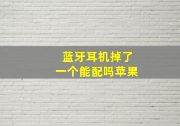 蓝牙耳机掉了一个能配吗苹果