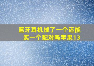 蓝牙耳机掉了一个还能买一个配对吗苹果13