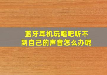 蓝牙耳机玩唱吧听不到自己的声音怎么办呢