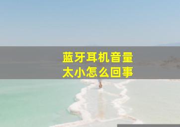 蓝牙耳机音量太小怎么回事