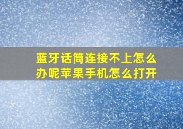 蓝牙话筒连接不上怎么办呢苹果手机怎么打开