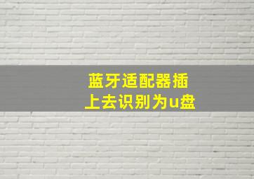 蓝牙适配器插上去识别为u盘