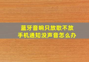 蓝牙音响只放歌不放手机通知没声音怎么办