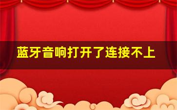 蓝牙音响打开了连接不上