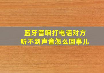 蓝牙音响打电话对方听不到声音怎么回事儿