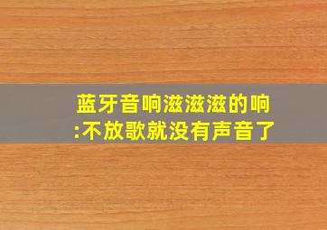 蓝牙音响滋滋滋的响:不放歌就没有声音了