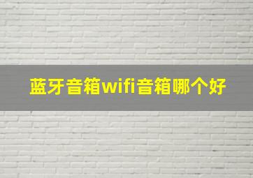 蓝牙音箱wifi音箱哪个好