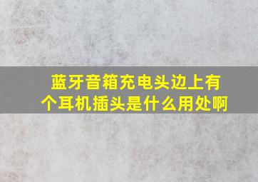 蓝牙音箱充电头边上有个耳机插头是什么用处啊