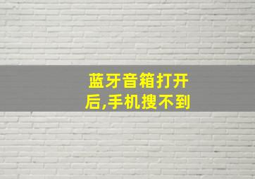 蓝牙音箱打开后,手机搜不到