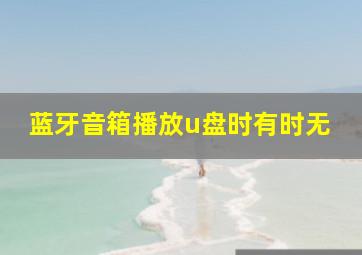 蓝牙音箱播放u盘时有时无