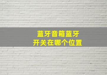 蓝牙音箱蓝牙开关在哪个位置