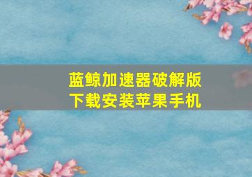 蓝鲸加速器破解版下载安装苹果手机