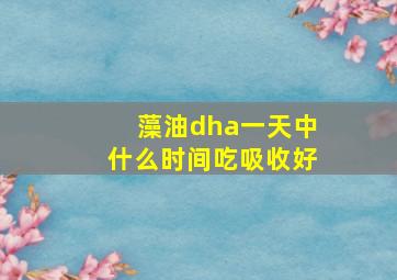 藻油dha一天中什么时间吃吸收好