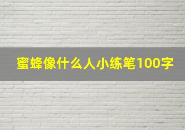 蜜蜂像什么人小练笔100字