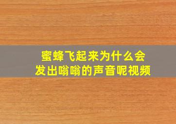 蜜蜂飞起来为什么会发出嗡嗡的声音呢视频