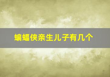 蝙蝠侠亲生儿子有几个