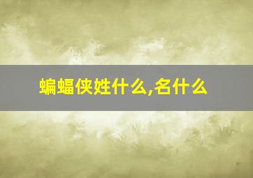 蝙蝠侠姓什么,名什么