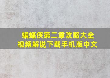 蝙蝠侠第二章攻略大全视频解说下载手机版中文