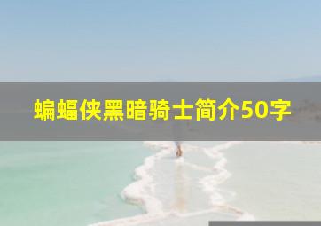 蝙蝠侠黑暗骑士简介50字