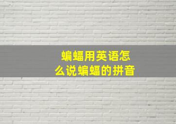 蝙蝠用英语怎么说蝙蝠的拼音