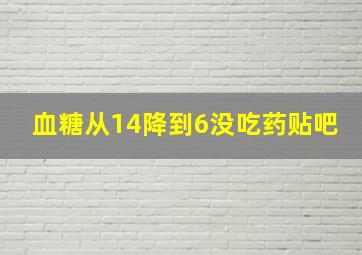 血糖从14降到6没吃药贴吧