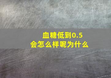 血糖低到0.5会怎么样呢为什么