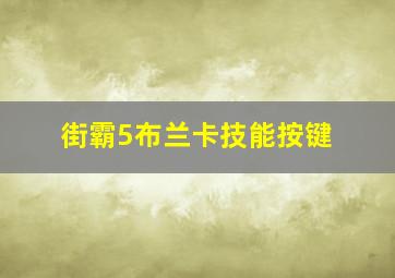 街霸5布兰卡技能按键