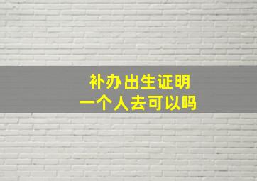 补办出生证明一个人去可以吗