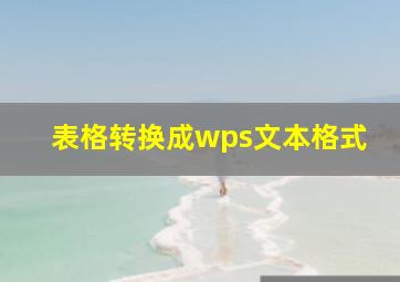 表格转换成wps文本格式