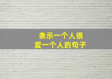 表示一个人很爱一个人的句子