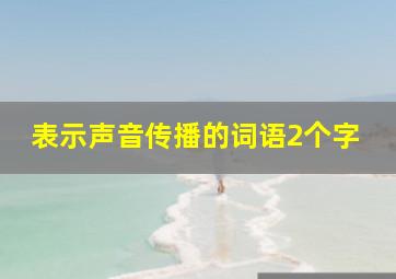 表示声音传播的词语2个字