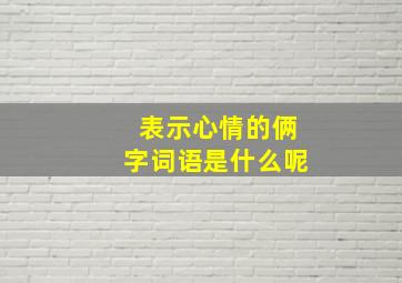 表示心情的俩字词语是什么呢