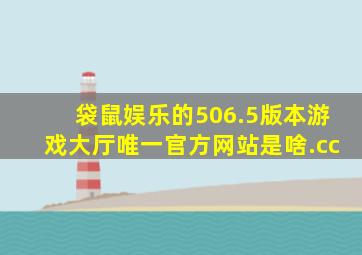 袋鼠娱乐的506.5版本游戏大厅唯一官方网站是啥.cc