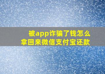 被app诈骗了钱怎么拿回来微信支付宝还款