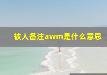 被人备注awm是什么意思