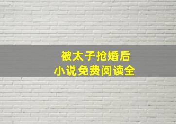 被太子抢婚后小说免费阅读全